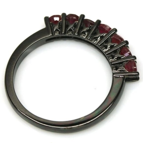 Heated Natural Red Ruby 925 Sterling Silver Ring Sz 8 - Picture 5 of 7